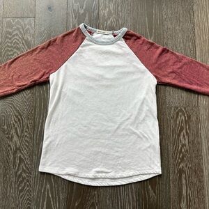 Marine Layer Raglan Sleeve Shirt - White and Red